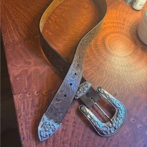 Leather western belt